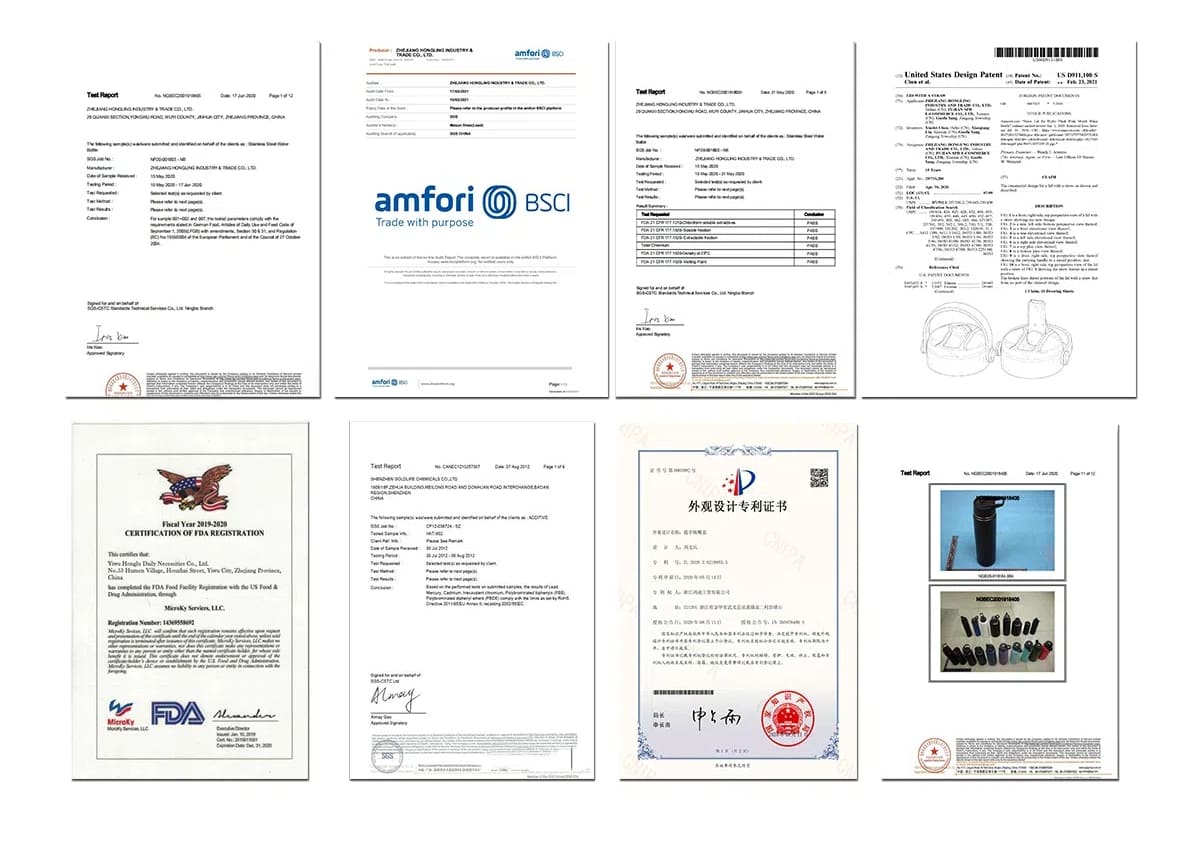 stainless steel water bottle quality certifications