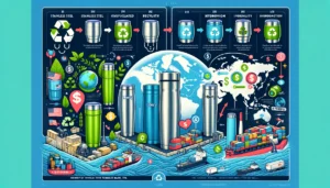 Infographic comparing the manufacturing process of Liberty (USA) and Hydrowion (China) stainless steel bottles