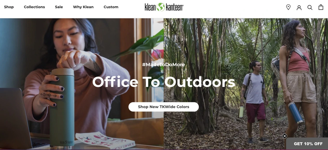 Klean Kanteen stainless steel water bottle