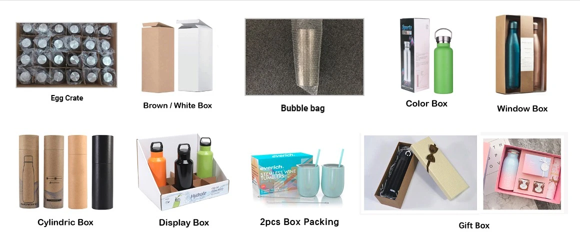 Different package options for stainless steel water bottles