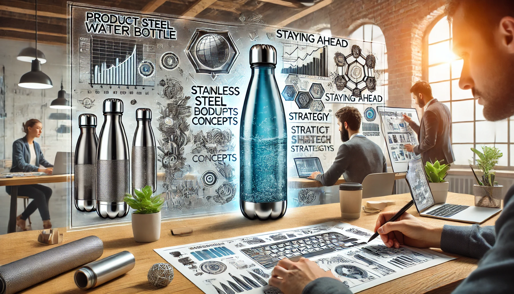 Product design for steel water bottles, concept and strategy