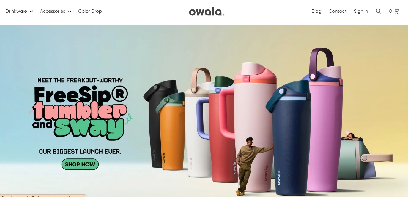 Owala stainless steel water bottle