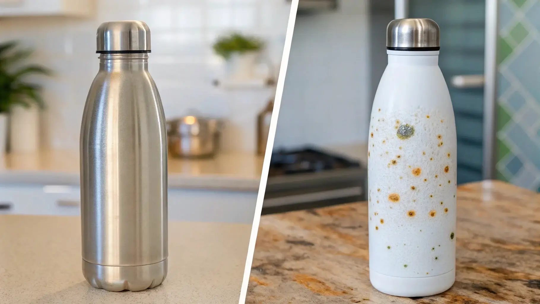 Illustration showing bacterial growth progression inside a bottle over days