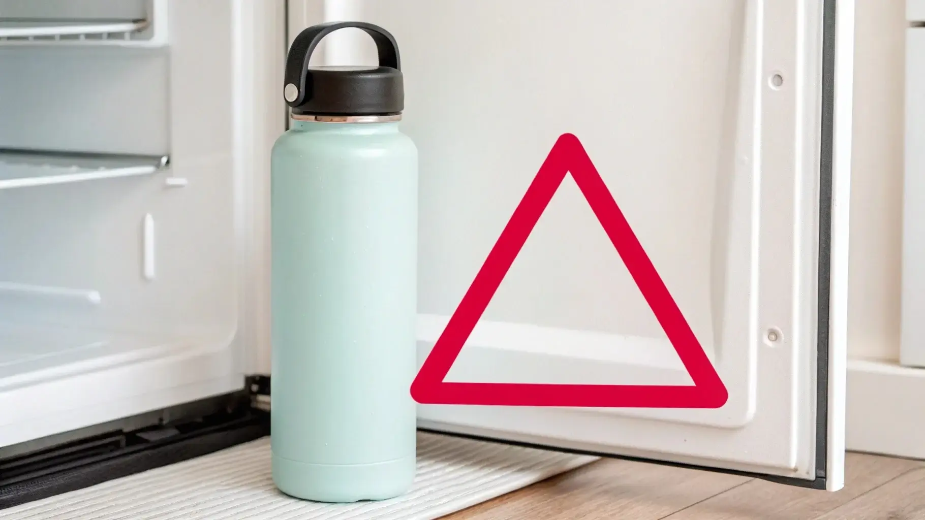 Hydro Flask bottle with freeze warning symbol