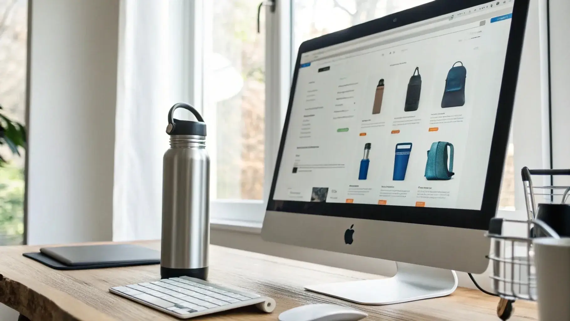 Amazon, Walmart, Hydro Flask sites on screen