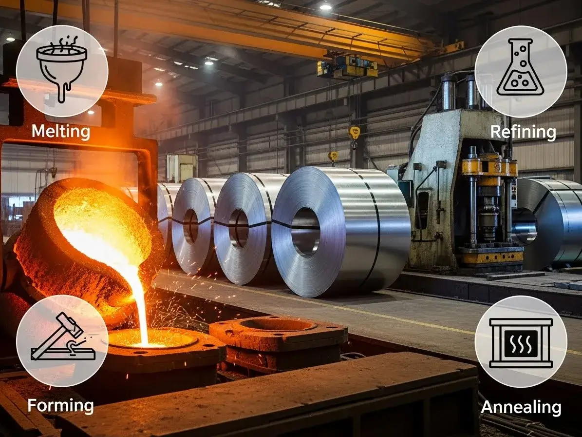 304 stainless steel production process