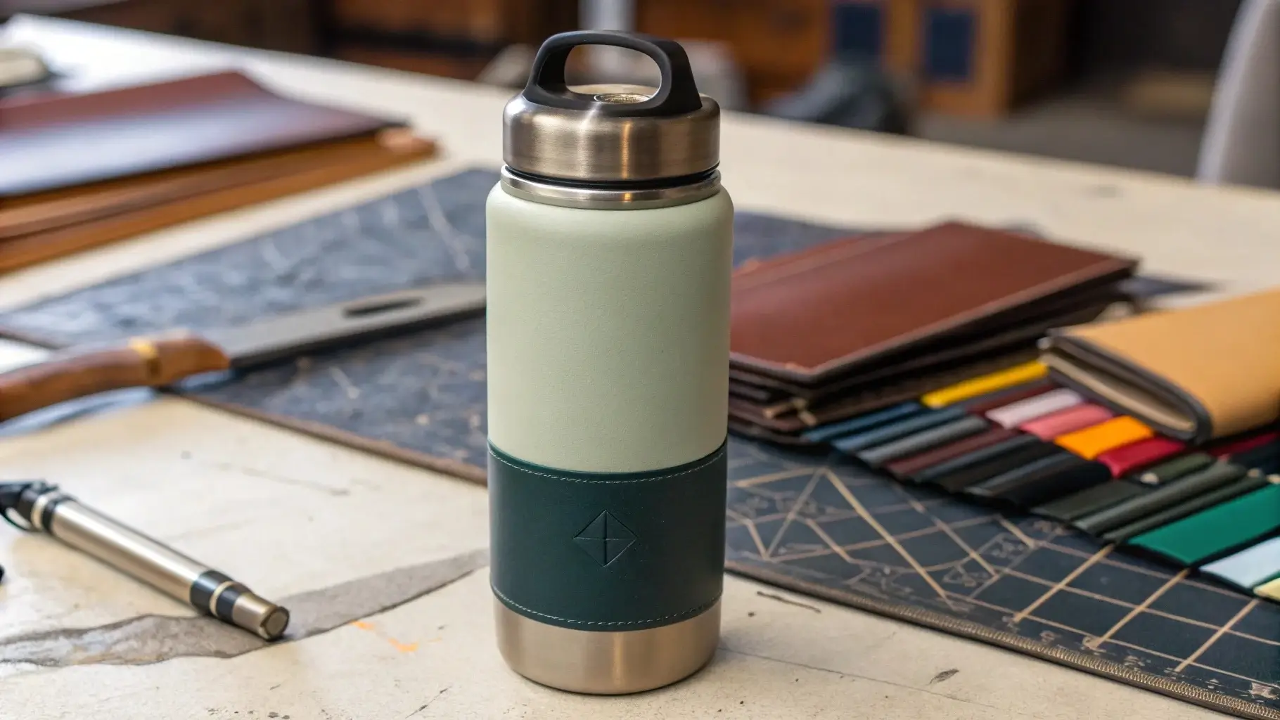 Customized Stanley bottle with engraved name and custom color