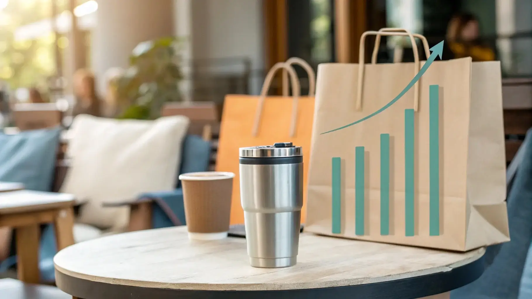 Chart overlay showing Stanley’s market growth on top of product image