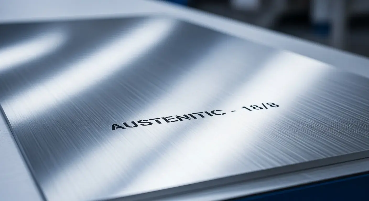 What is 304 sheet? 304 stainless steel sheet with label and brushed texture