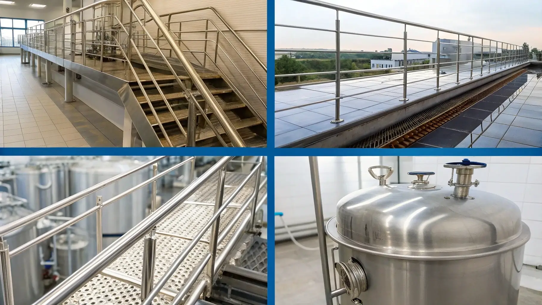 Common uses of 304 stainless steel: kitchen, architecture, industry, piping