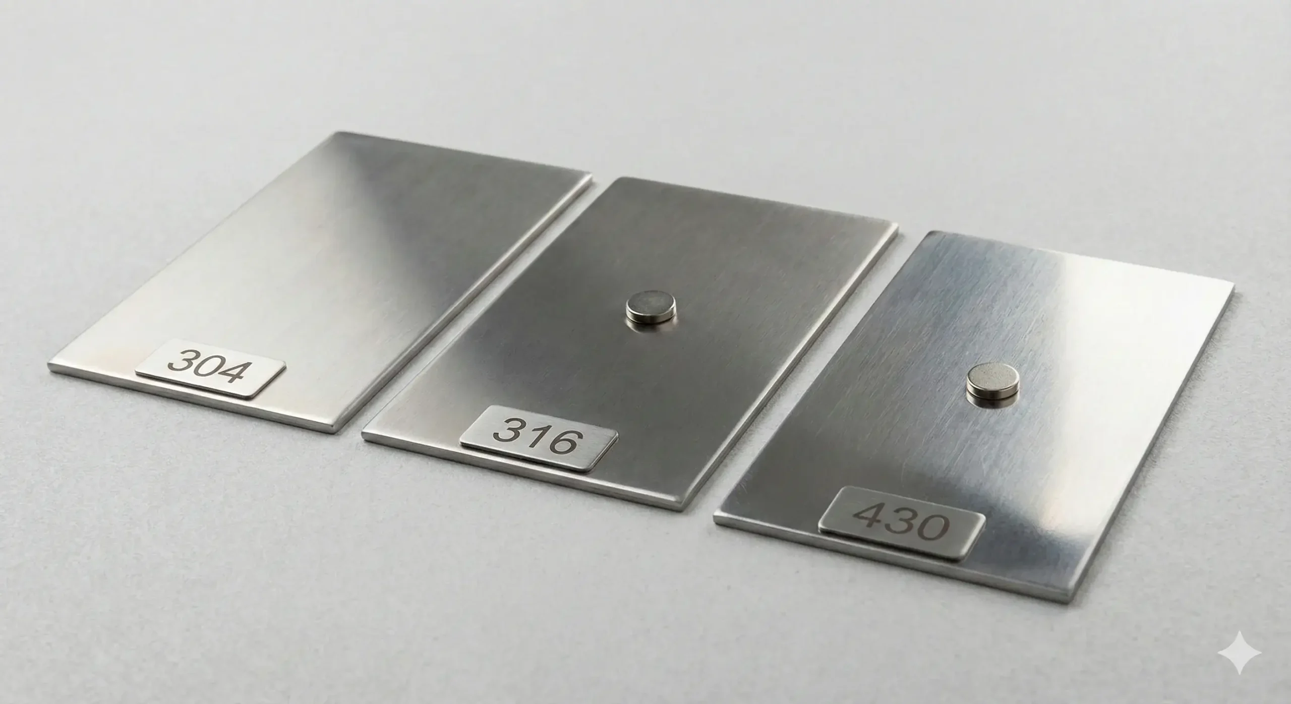 304 vs other grades Comparison chart of 304, 316, and 430 stainless steel sheets