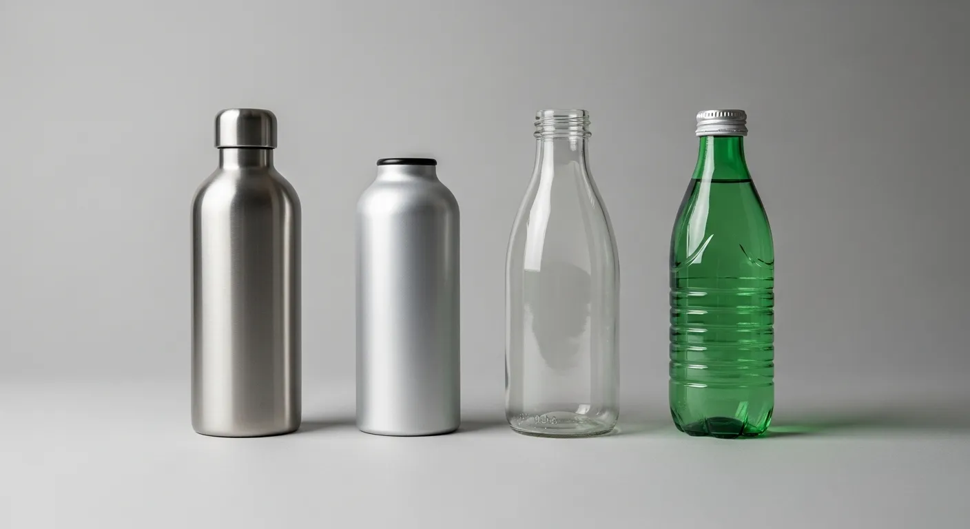 Stainless steel, aluminum, glass bottles compared