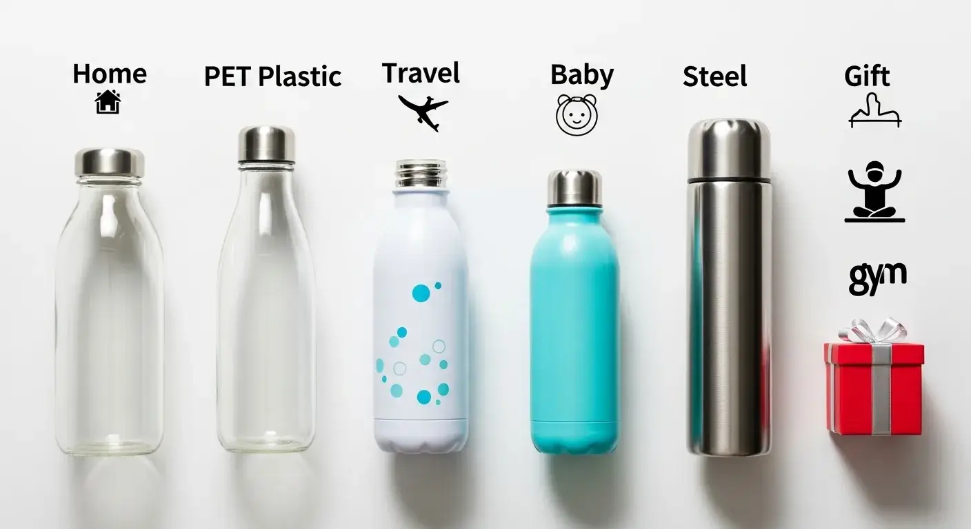 Bottle types aligned with use case icons