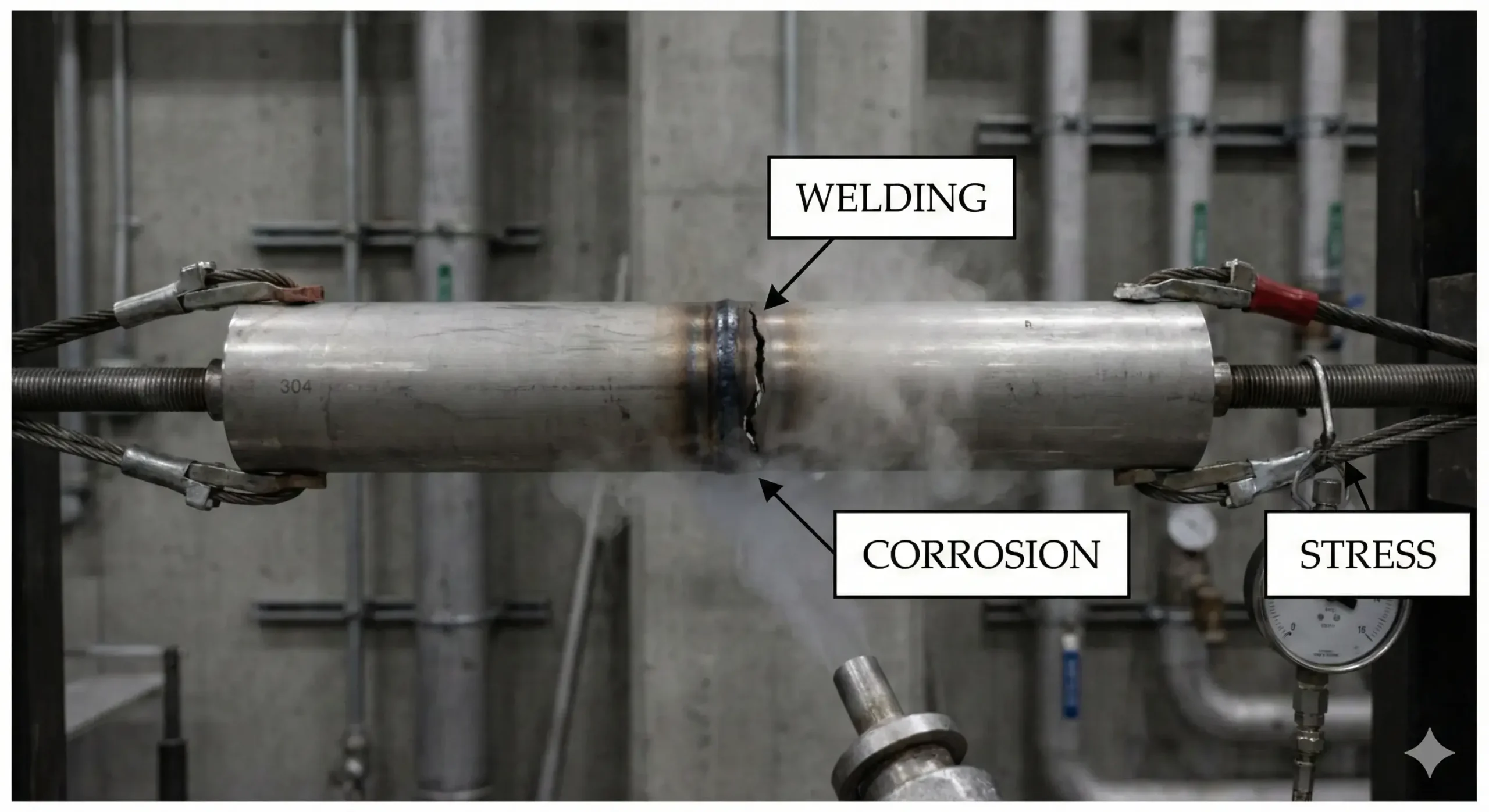 Common causes of cracking Multiple causes of 304 stainless steel tube cracking visualized
