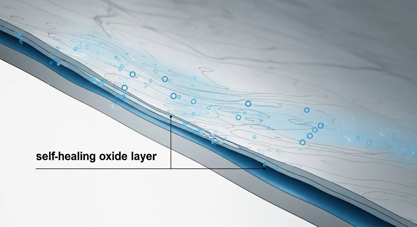 Chromium oxide layer prevents rust