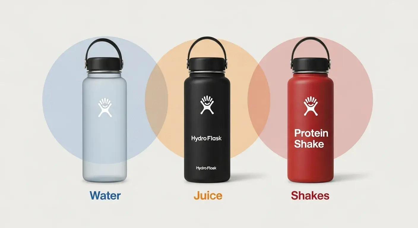 Infographic showing cleaning frequency for different drinks in Hydro Flask