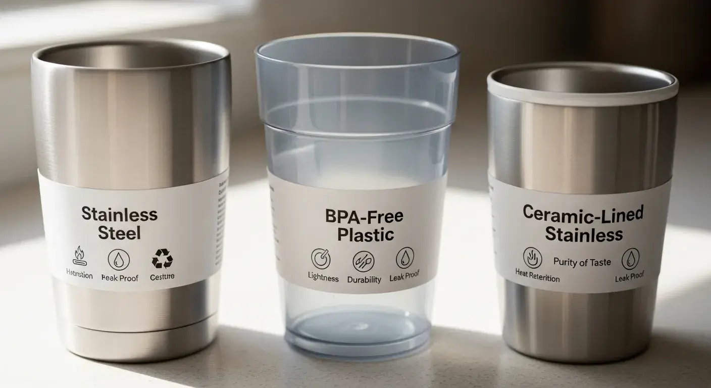 Material comparison Stainless vs plastic vs ceramic-lined