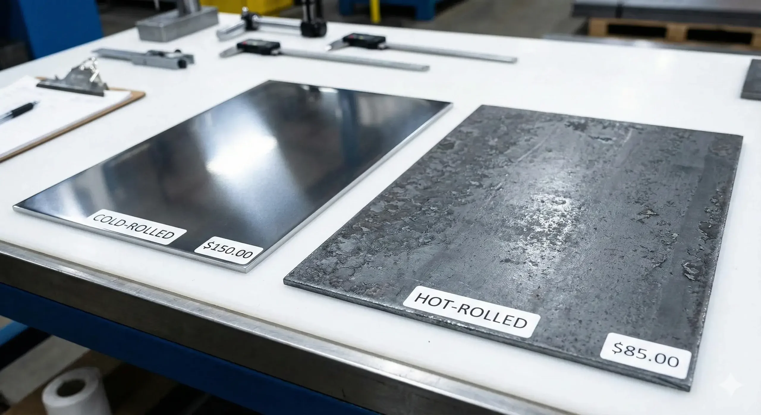 Cold vs hot rolled cost Cold-rolled vs hot-rolled 304 stainless steel with price difference tags