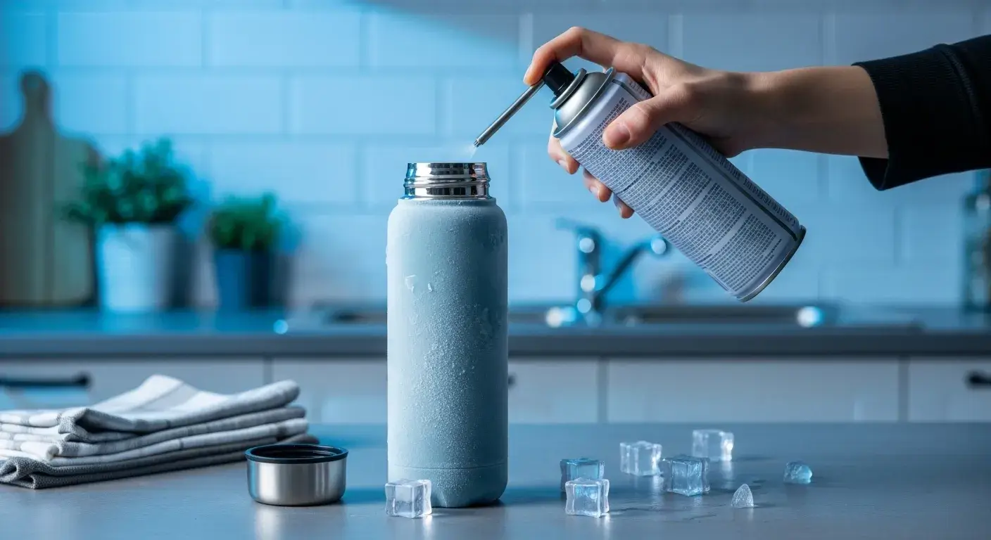 Using compressed air on frozen S'well bottle