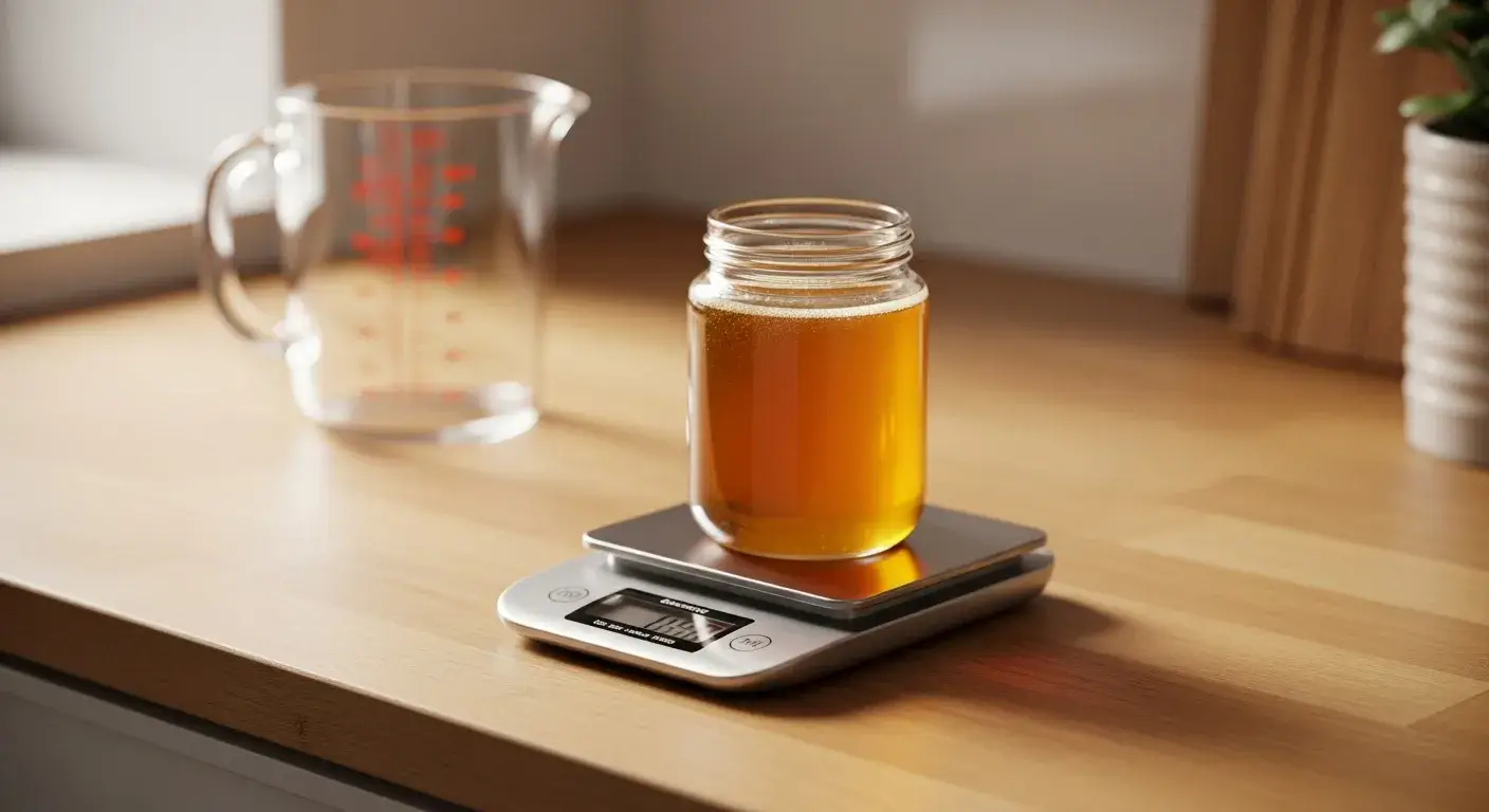 Honey and water volume comparison