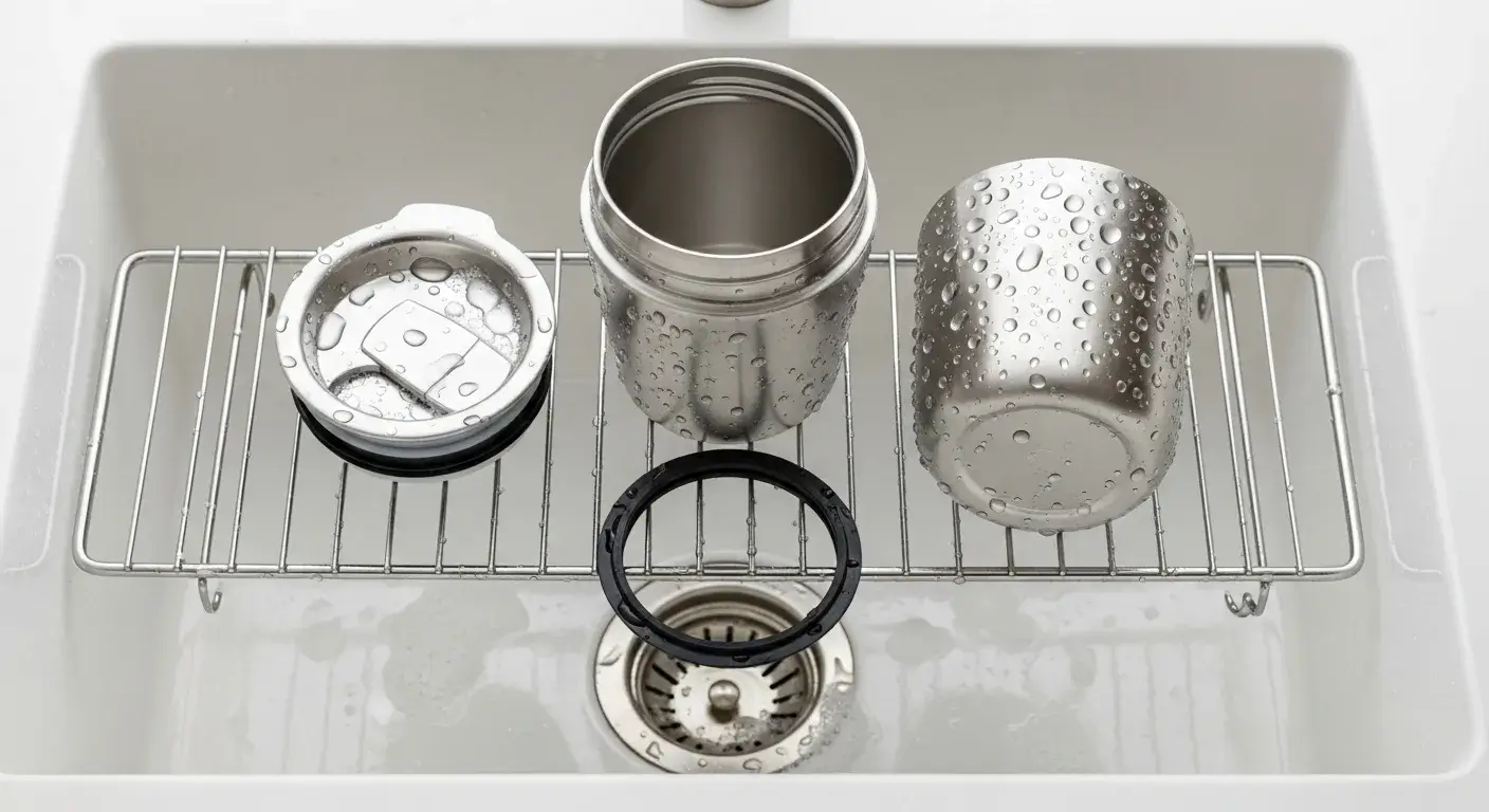 Easy to clean design Disassembled insulated coffee cup for cleaning