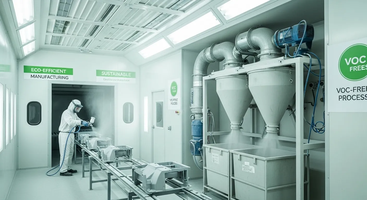 Eco-friendly powder coating Powder coating booth with overspray collection system