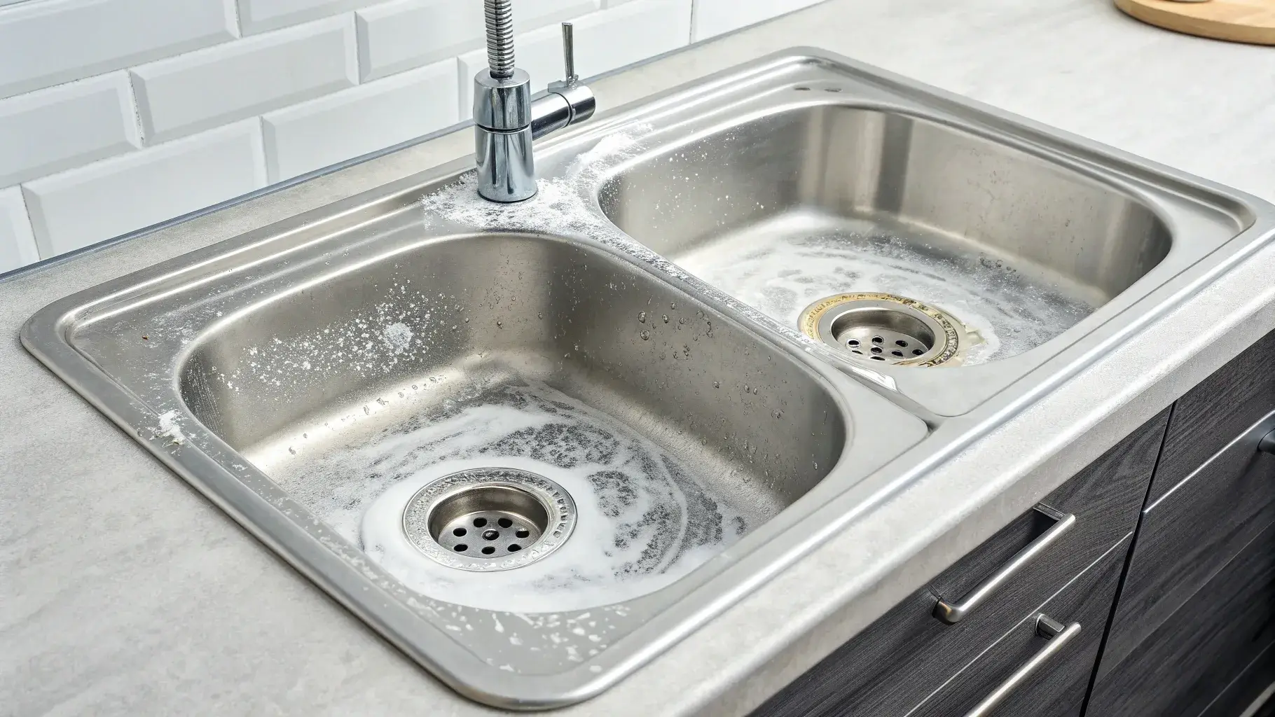 Hard water spots White mineral spots from hard water