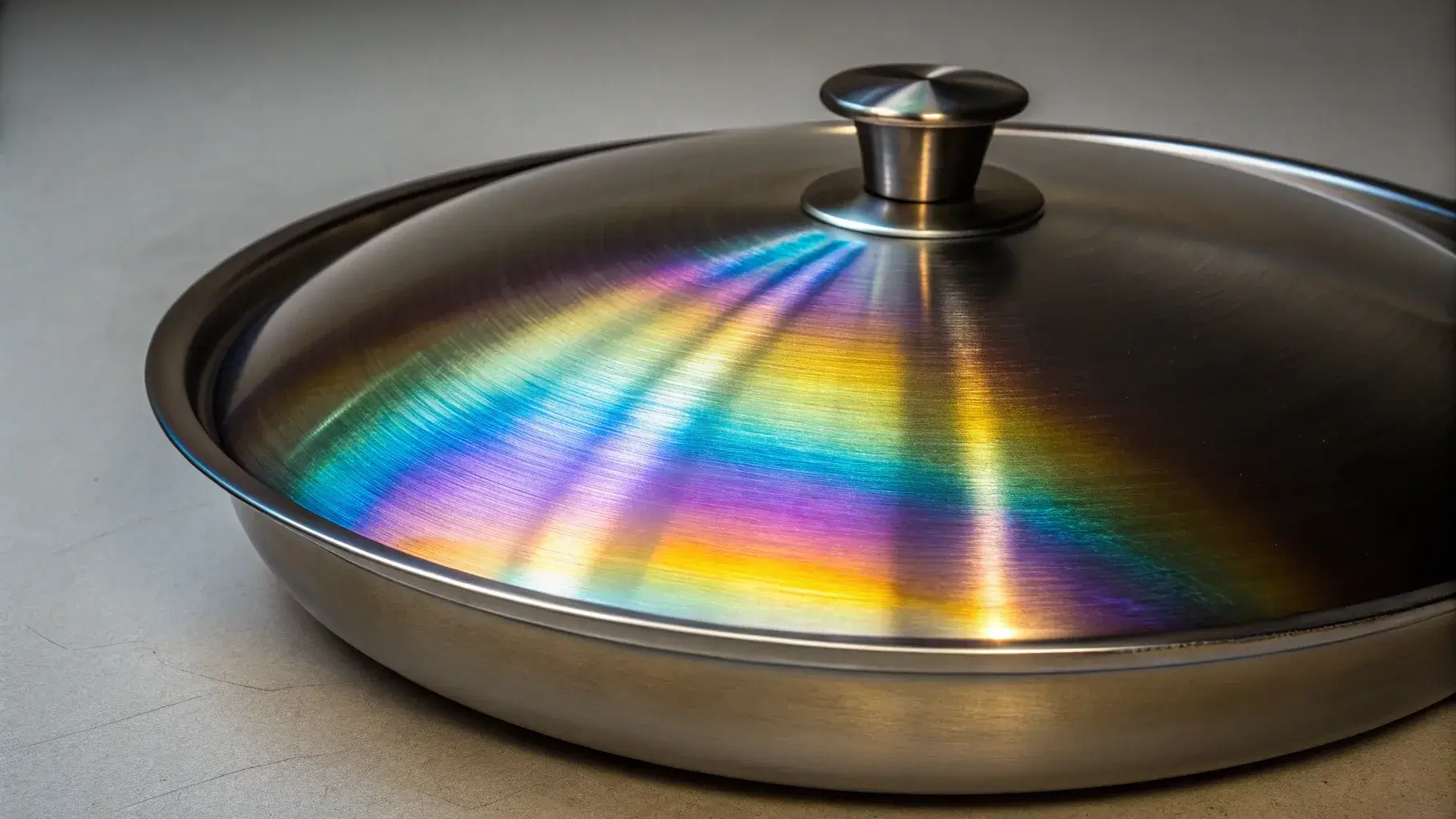 Heat tint discoloration Rainbow discoloration from heat on stainless steel