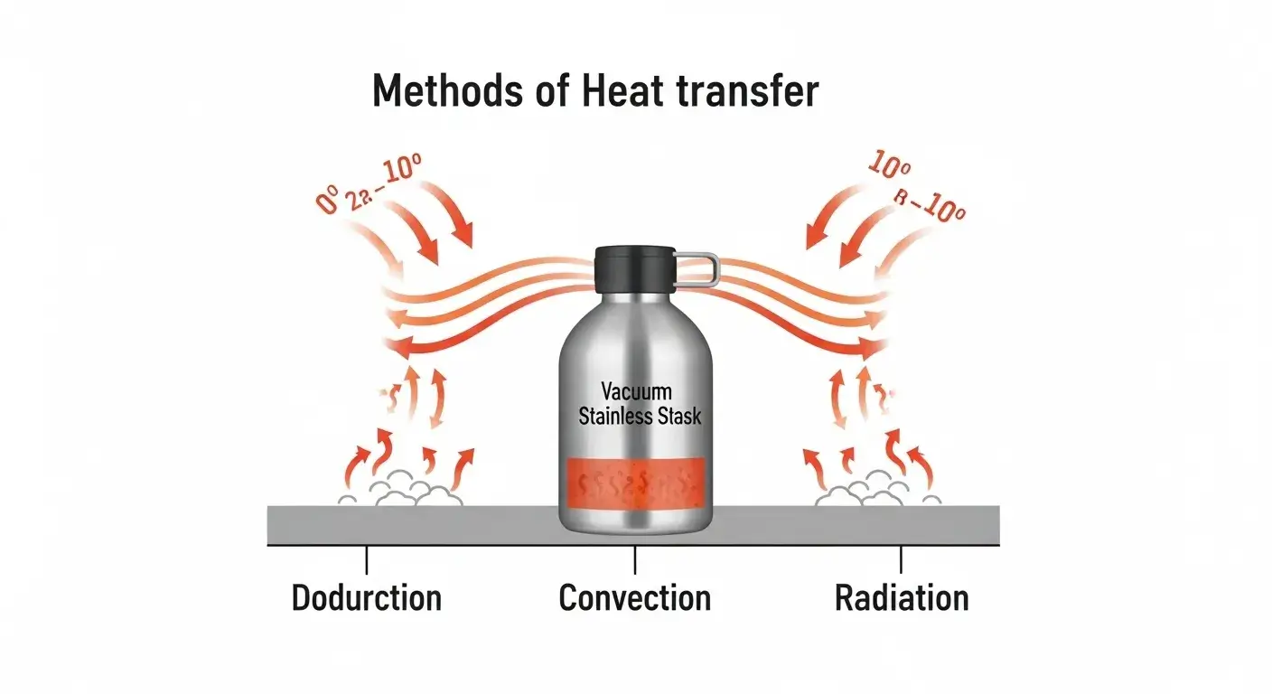 Types of heat transfer Diagram of conduction, convection, radiation