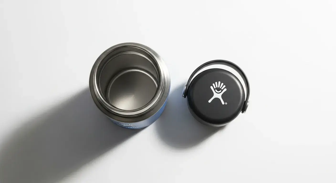 Hydro Flask disassembled with labeled parts