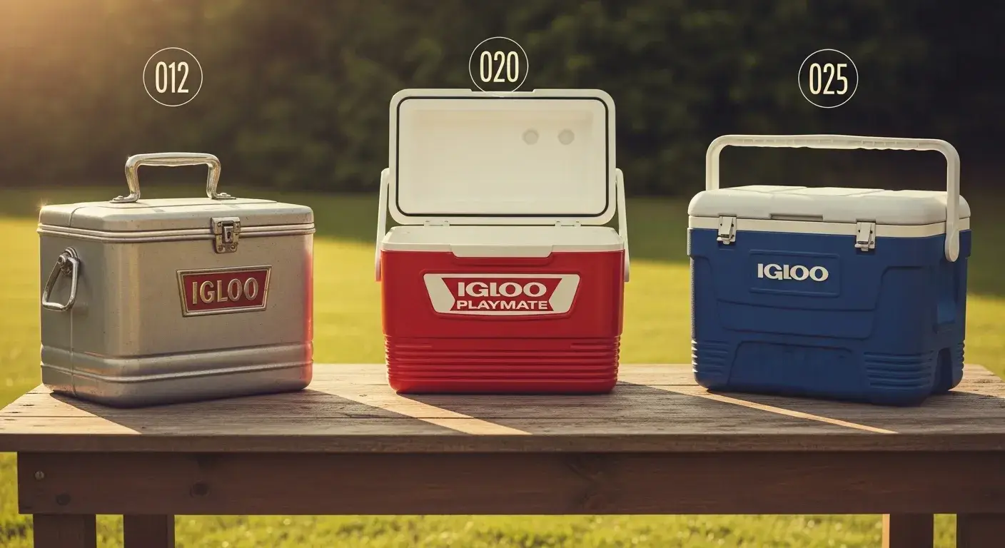 Vintage Igloo coolers from the 1950s to now