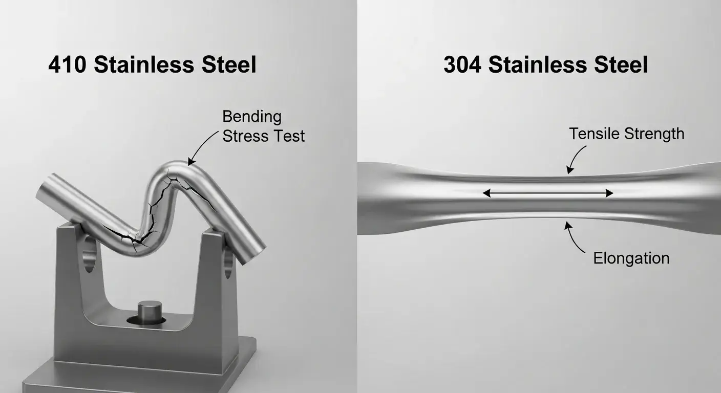Strength and hardness comparison 304 vs 410 stainless steel strength and hardness chart