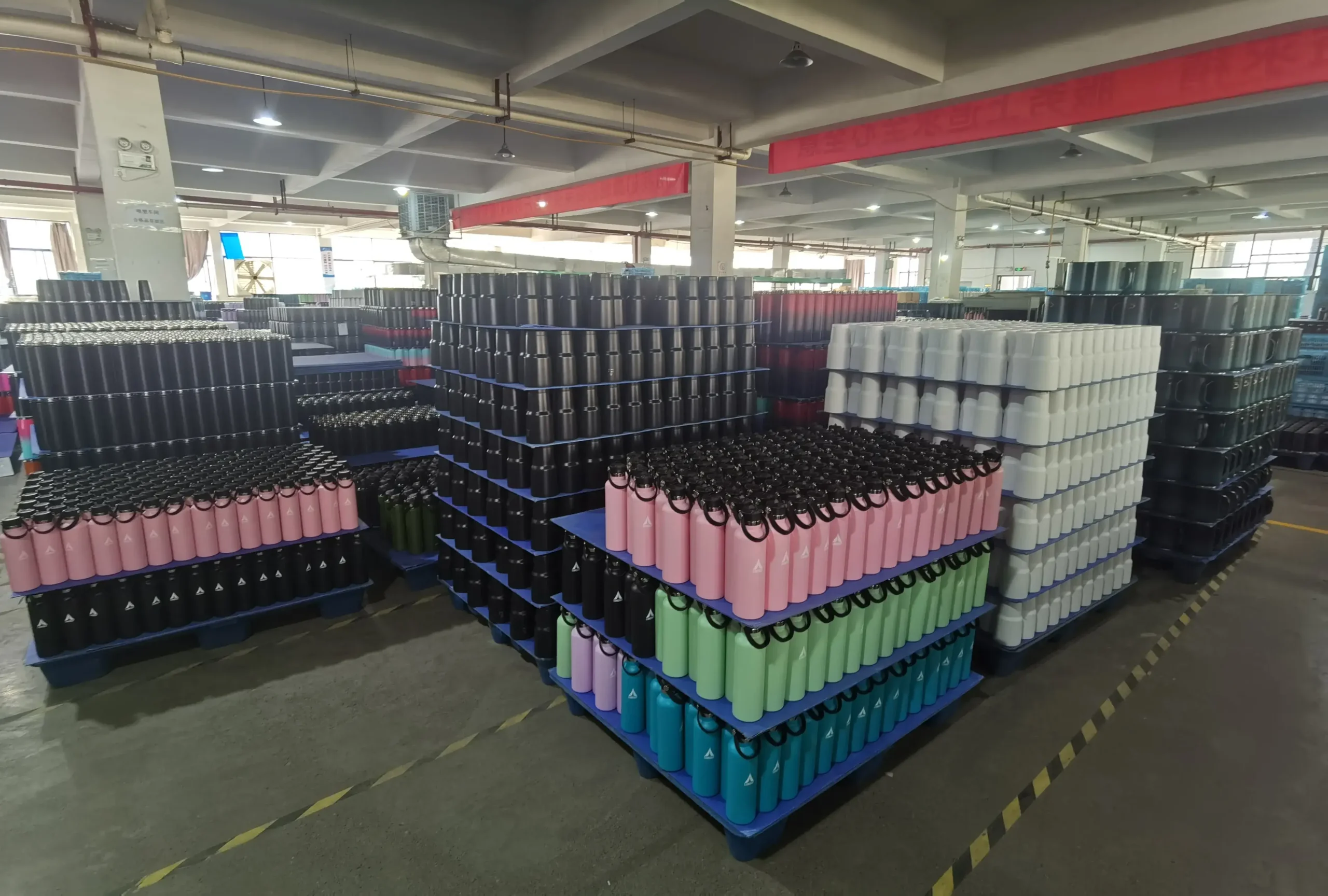 Stacks of bottles with price tags