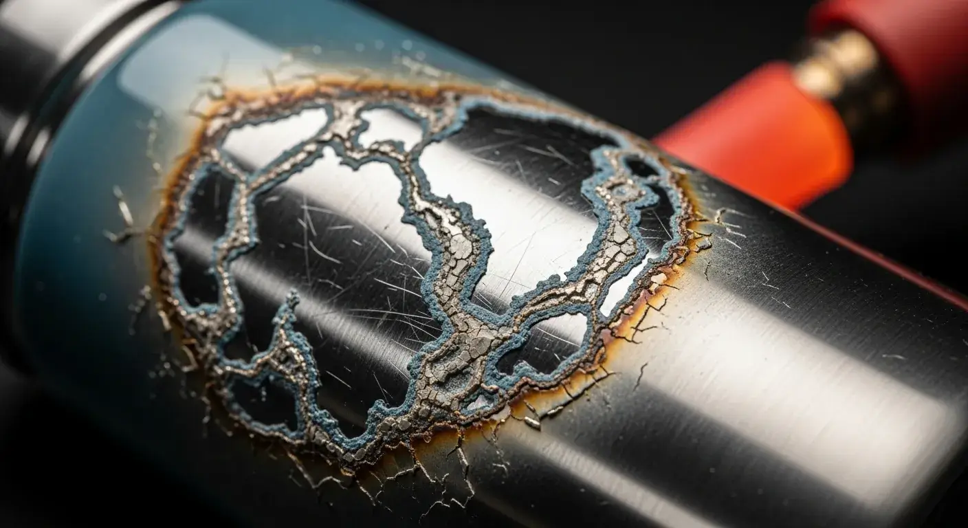 Damaged stainless steel bottle coating from heat