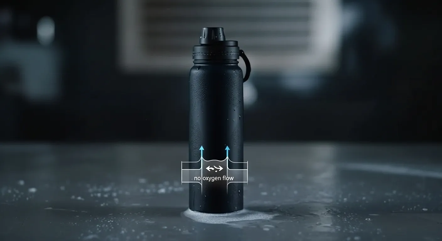 Sealed bottles trap moisture and cause rust