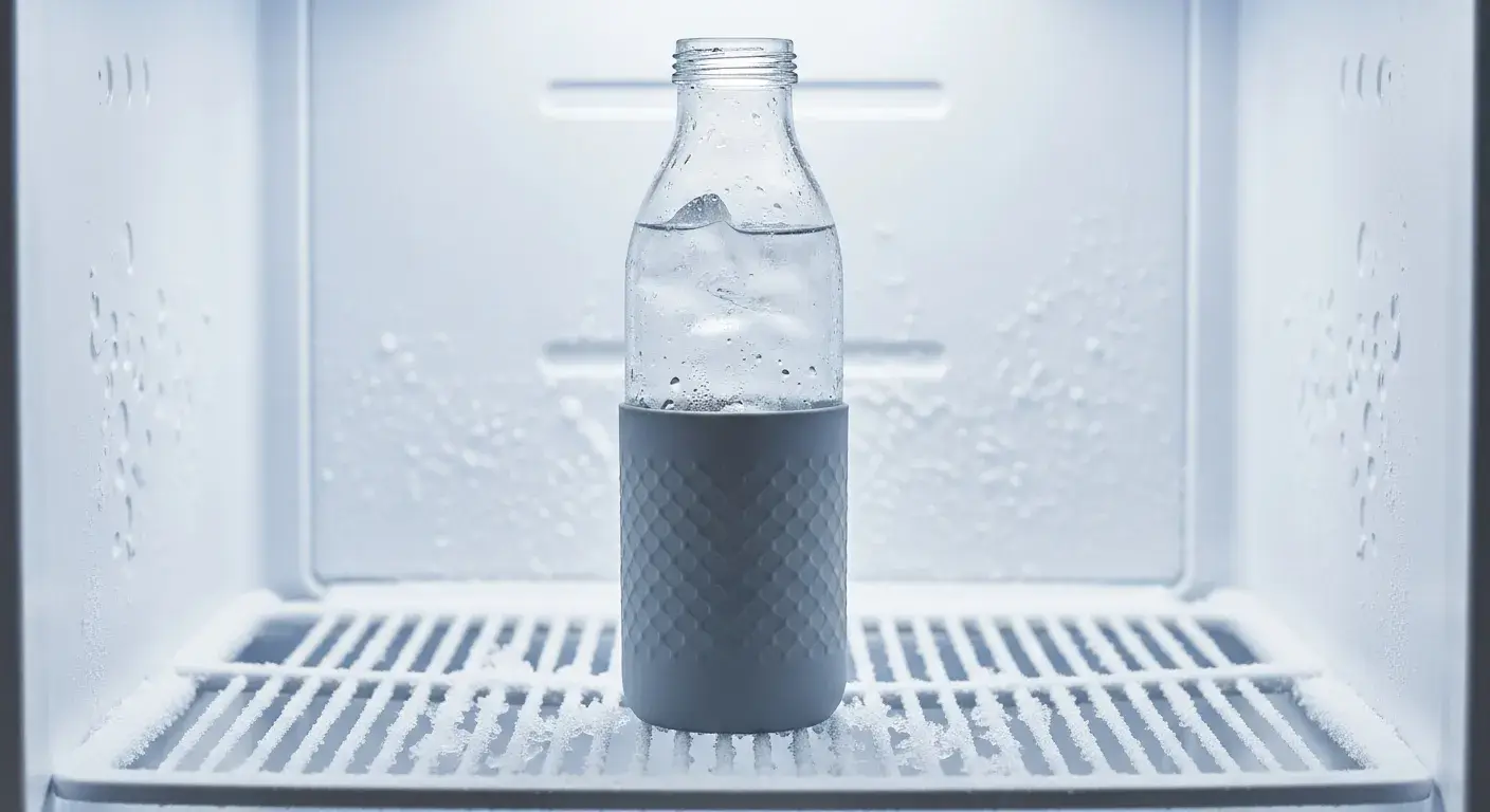 Tempered glass bottle with expansion space