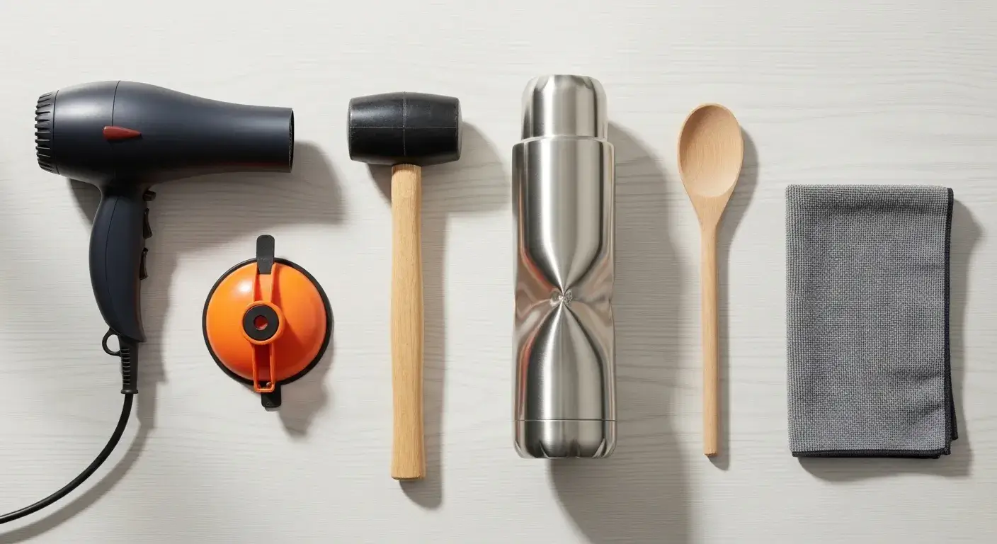 Tools for fixing dents in stainless steel bottles
