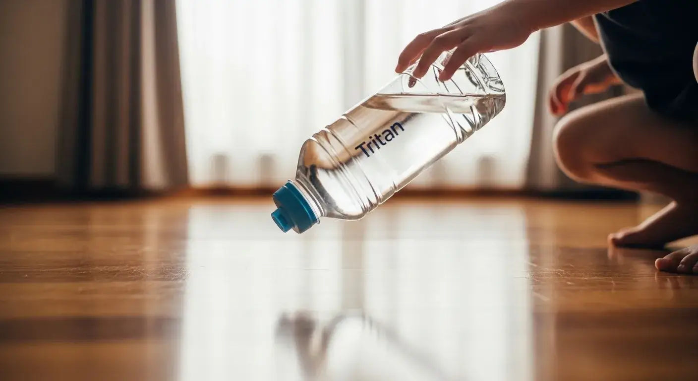 Child dropping Tritan bottle