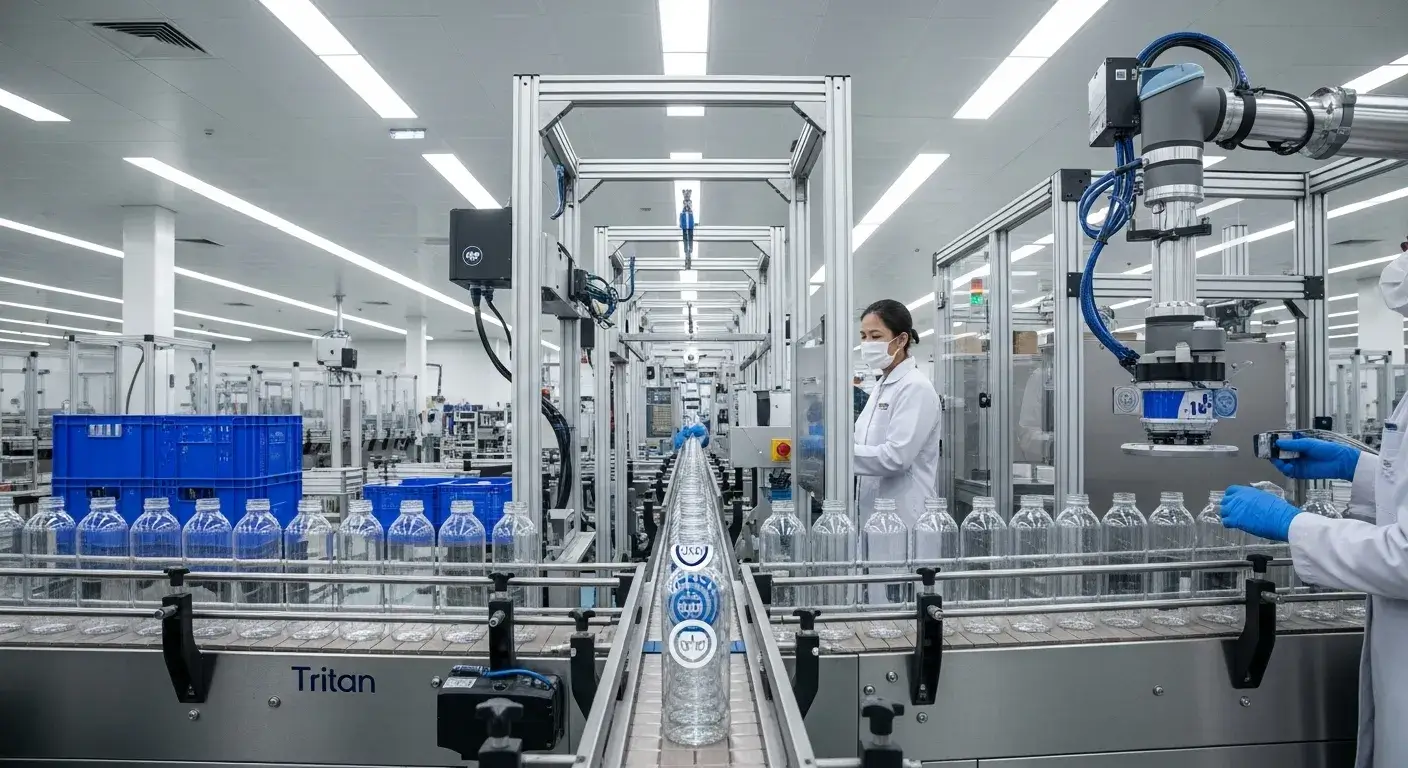 Factory producing bottles