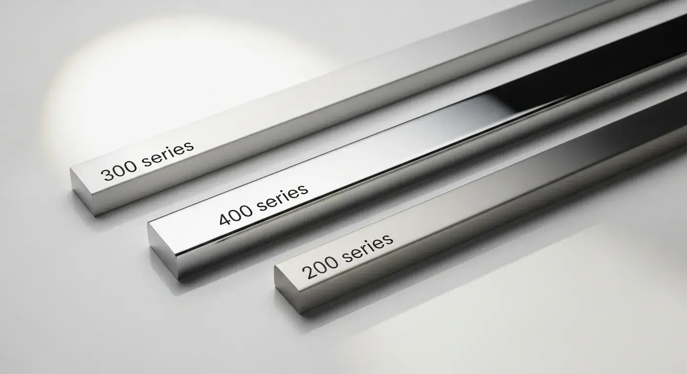 Stainless samples with different surface finishes