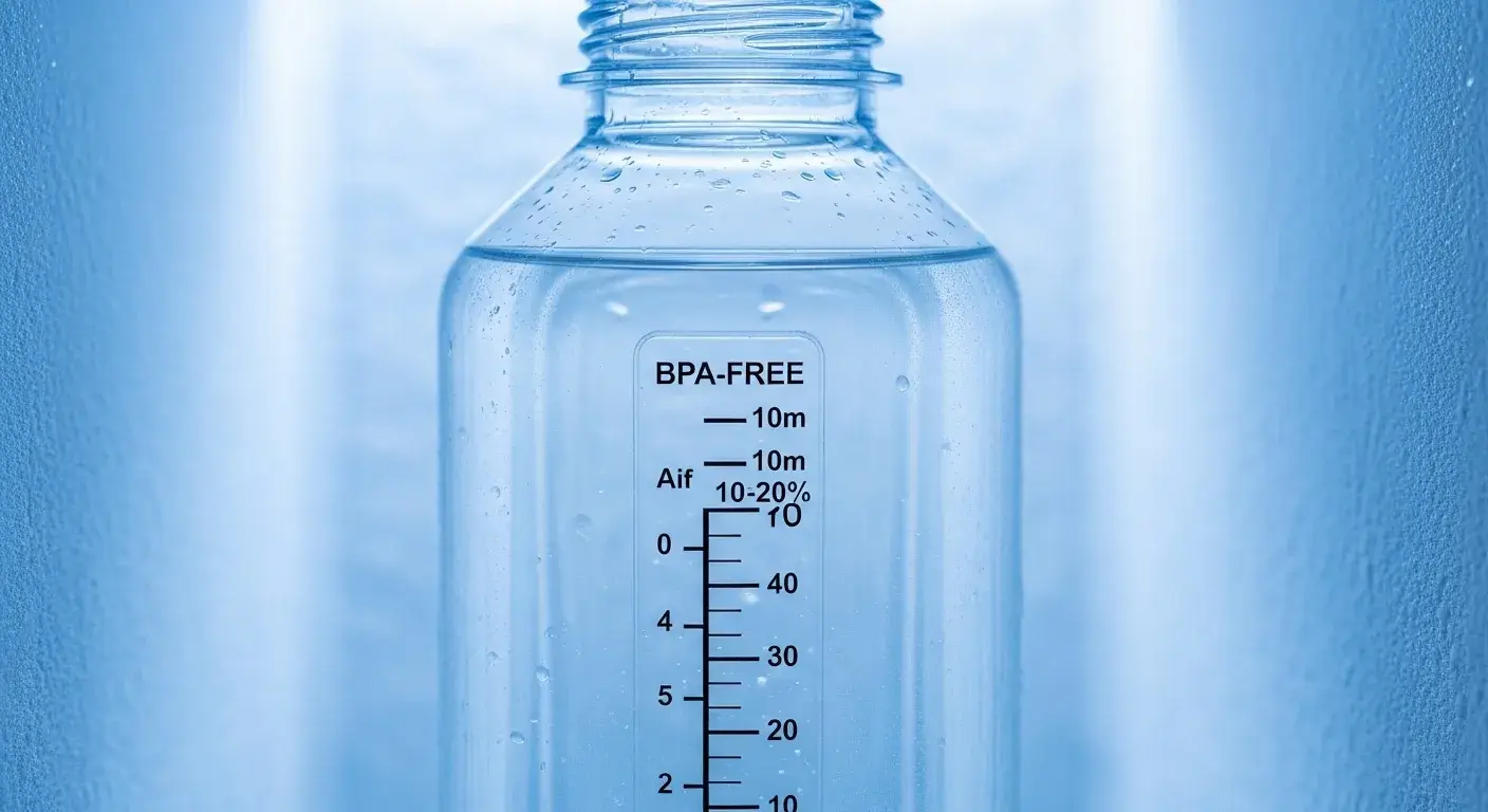 Bottle filled 80% to allow freezing expansion