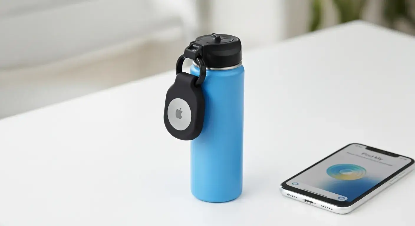 Track your bottle easily Bottle with AirTag in silicone case
