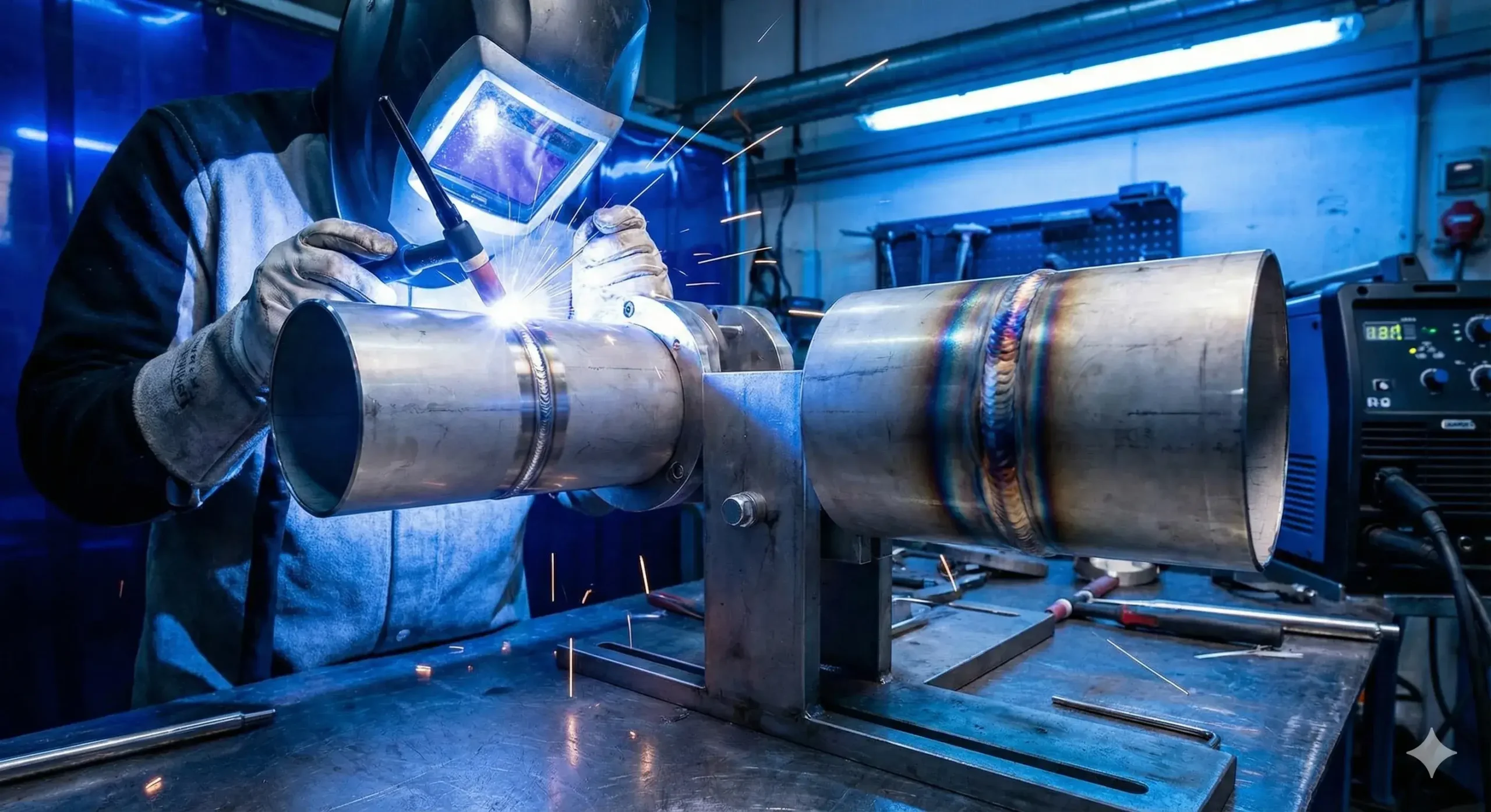 Weldability comparison Welding 304 stainless steel with smoother bead vs 302 with more discoloration