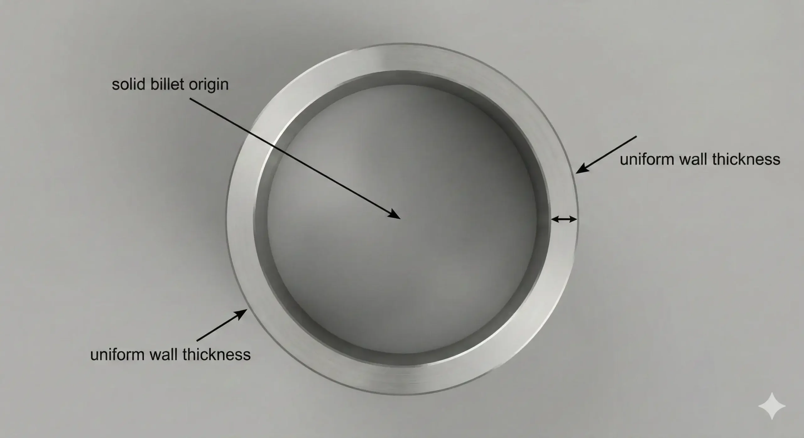 What is seamless pipe Cross-section of seamless stainless steel pipe with label