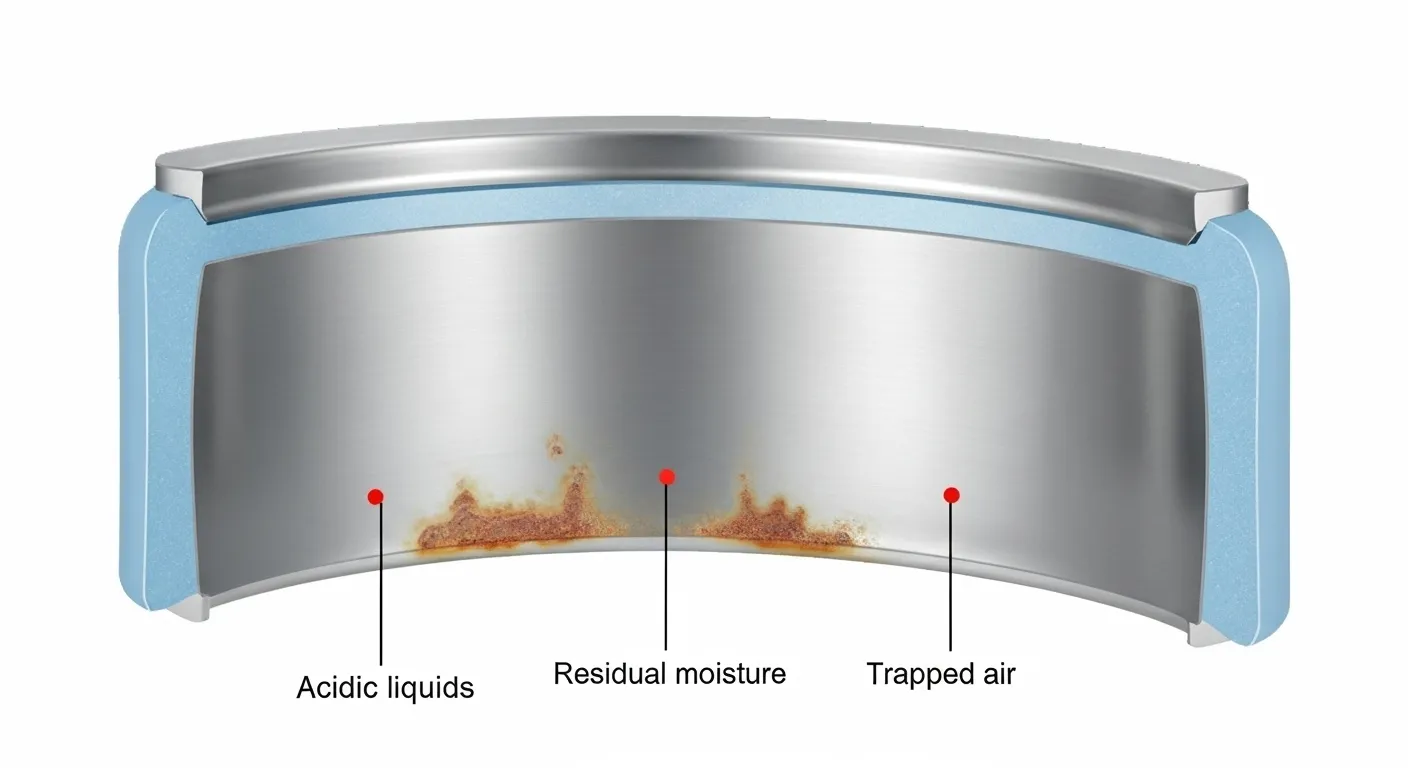 Causes of rust inside stainless bottles
