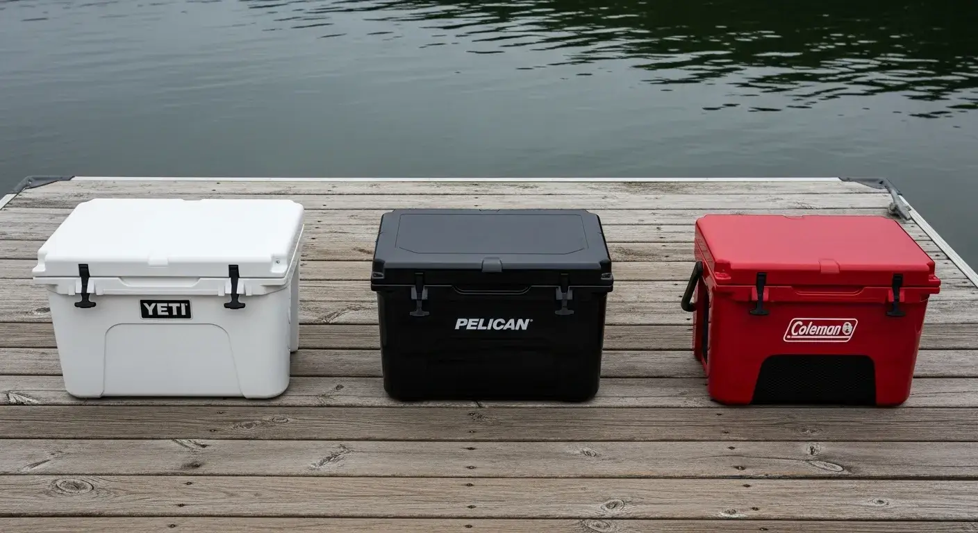 Yeti, Pelican, and Coleman coolers compared