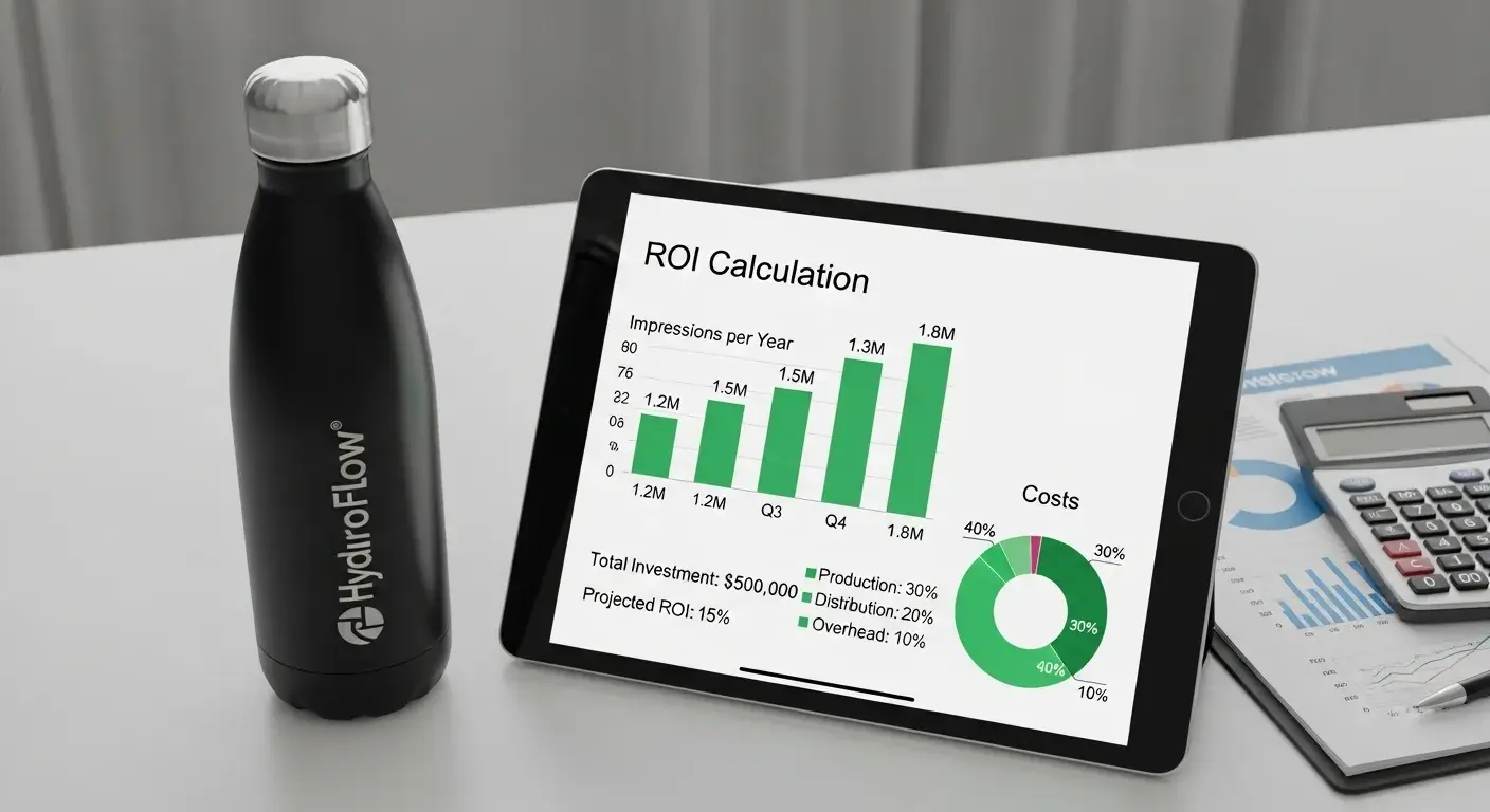 Chart showing ROI calculation next to bottle
