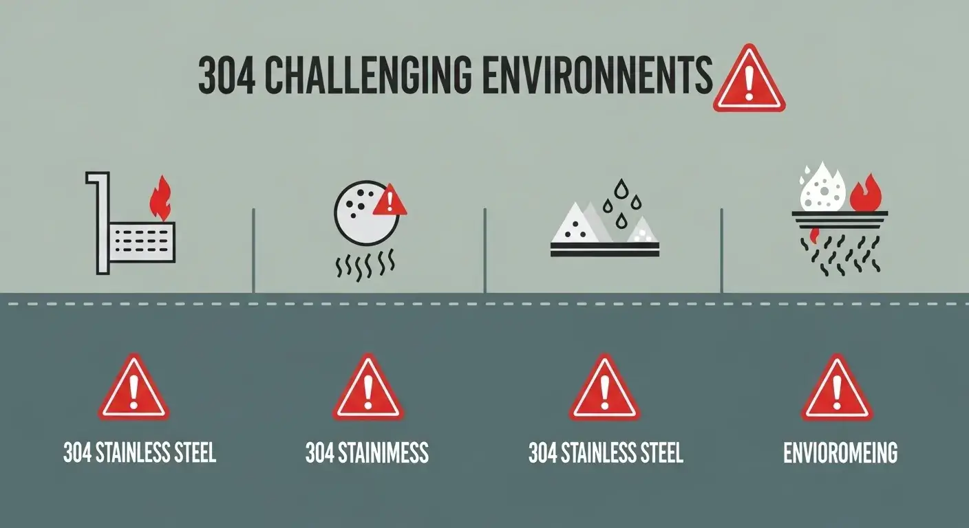 Environments where 304 stainless underperforms