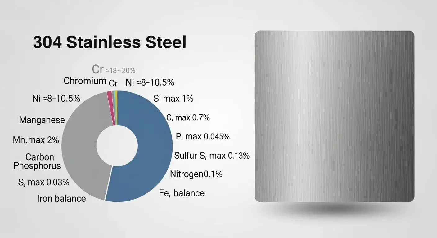 304-grade stainless steel composition