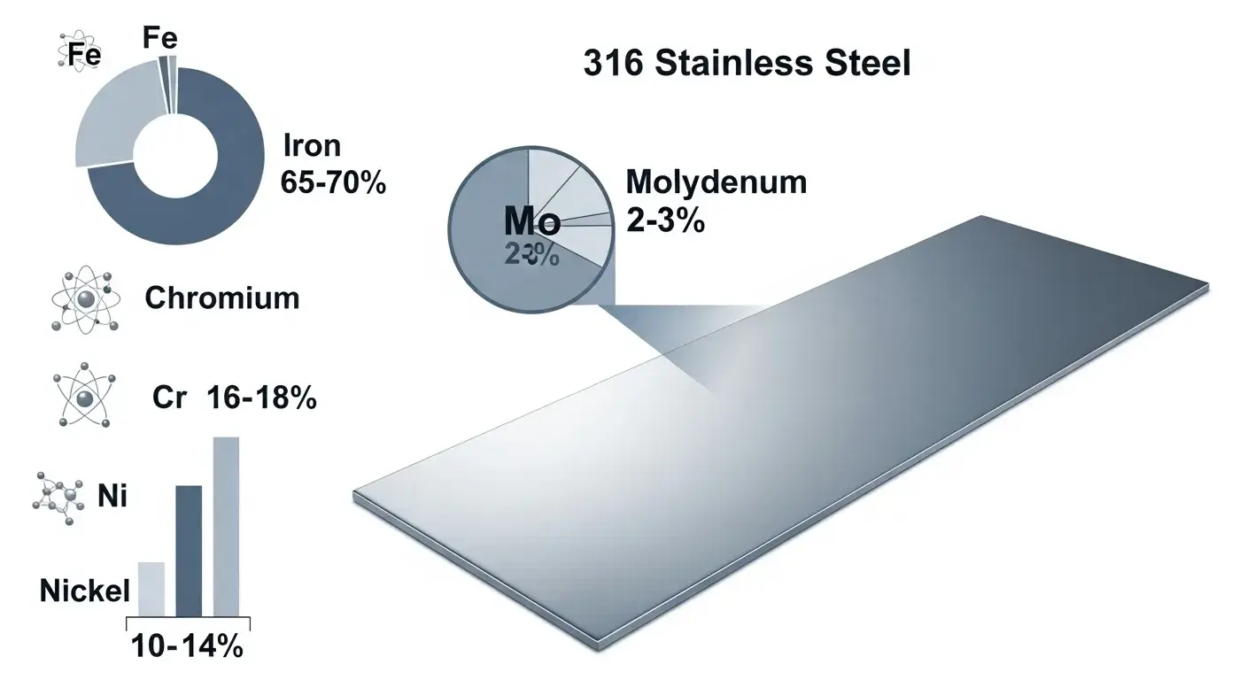 316 stainless steel molybdenum content diagram